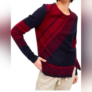 Tory Burch Agate Lyon Navy Striped Wool Blend Comfortable Sweater Size - XS